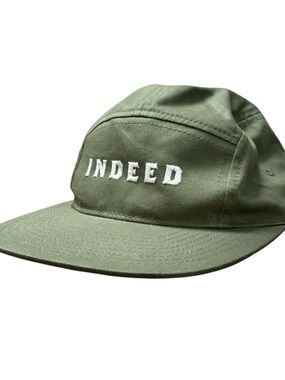 Olive Green Embroidered 5-Panel Hat